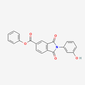 molecular formula C21H13NO5 B12465820 Phenyl 2-(3-hydroxyphenyl)-1,3-dioxoisoindole-5-carboxylate 