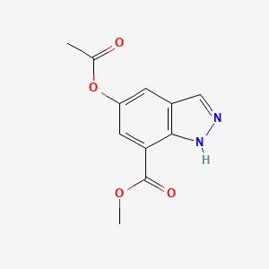 molecular formula C11H10N2O4 B12465833 Methyl 5-acetoxy-1H-indazole-7-carboxylate 