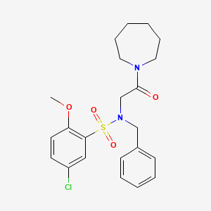molecular formula C22H27ClN2O4S B12465849 N-[2-(azepan-1-yl)-2-oxoethyl]-N-benzyl-5-chloro-2-methoxybenzenesulfonamide 