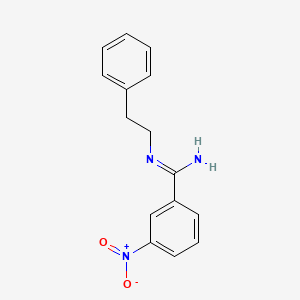 molecular formula C15H15N3O2 B12465883 3-nitro-N-(2-phenylethyl)benzenecarboximidamide 