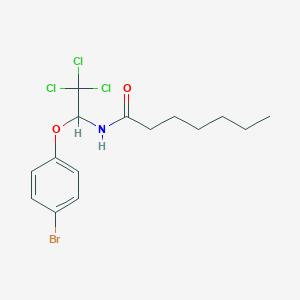 molecular formula C15H19BrCl3NO2 B12465911 N-[1-(4-bromophenoxy)-2,2,2-trichloroethyl]heptanamide 