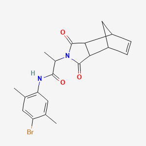 molecular formula C20H21BrN2O3 B12465958 N-(4-bromo-2,5-dimethylphenyl)-2-(1,3-dioxo-1,3,3a,4,7,7a-hexahydro-2H-4,7-methanoisoindol-2-yl)propanamide 
