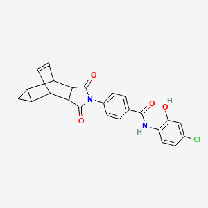 molecular formula C24H19ClN2O4 B12466011 N-(4-chloro-2-hydroxyphenyl)-4-(1,3-dioxooctahydro-4,6-ethenocyclopropa[f]isoindol-2(1H)-yl)benzamide 