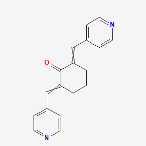 molecular formula C18H16N2O B12466014 Cyclohexanone, 2,6-bis(4-pyridinylmethylene)-, (2E,6E)- CAS No. 871361-88-5