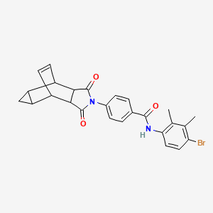 molecular formula C26H23BrN2O3 B12466024 N-(4-bromo-2,3-dimethylphenyl)-4-(1,3-dioxooctahydro-4,6-ethenocyclopropa[f]isoindol-2(1H)-yl)benzamide 