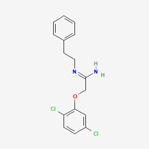 molecular formula C16H16Cl2N2O B12466041 2-(2,5-dichlorophenoxy)-N-(2-phenylethyl)ethanimidamide 