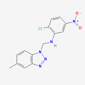 molecular formula C14H12ClN5O2 B12466091 2-chloro-N-[(5-methyl-1H-benzotriazol-1-yl)methyl]-5-nitroaniline 
