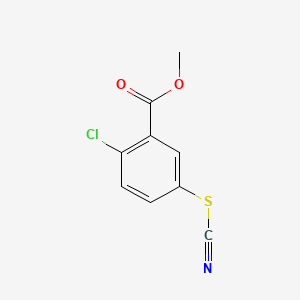 molecular formula C9H6ClNO2S B12466136 Methyl 2-chloro-5-(cyanosulfanyl)benzoate 