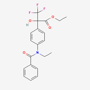 molecular formula C20H20F3NO4 B12466228 Ethyl 2-{4-[ethyl(phenylcarbonyl)amino]phenyl}-3,3,3-trifluoro-2-hydroxypropanoate 