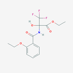molecular formula C14H16F3NO5 B12466260 ethyl N-[(2-ethoxyphenyl)carbonyl]-3,3,3-trifluoro-2-hydroxyalaninate 