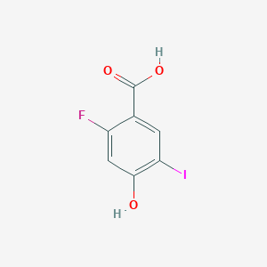 molecular formula C7H4FIO3 B12466282 2-Fluoro-4-hydroxy-5-iodobenzoic acid 