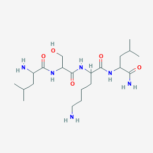 molecular formula C21H42N6O5 B12466301 LSKL, Inhibitor of Thrombospondin TSP-1 acetate 
