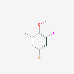 molecular formula C8H8BrIO B12466306 5-Bromo-1-iodo-2-methoxy-3-methylbenzene 