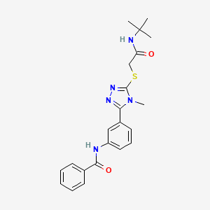 molecular formula C22H25N5O2S B12466317 N-[3-(5-{[2-(tert-butylamino)-2-oxoethyl]sulfanyl}-4-methyl-4H-1,2,4-triazol-3-yl)phenyl]benzamide 