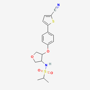 molecular formula C18H20N2O4S2 B12466330 N-{4-[4-(5-cyanothiophen-2-yl)phenoxy]oxolan-3-yl}propane-2-sulfonamide 