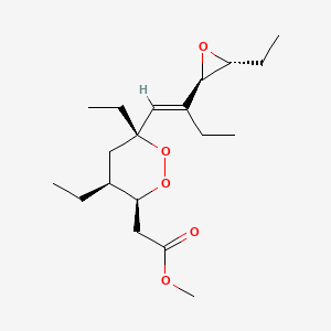 molecular formula C19H32O5 B1246634 methyl 2-[(3S,4S,6R)-4,6-diethyl-6-[(E)-2-[(2R,3R)-3-ethyloxiran-2-yl]but-1-enyl]dioxan-3-yl]acetate 
