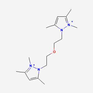 molecular formula C16H28N4O+2 B12466355 2,2'-(oxydiethane-2,1-diyl)bis(1,3,5-trimethyl-1H-pyrazol-2-ium) 