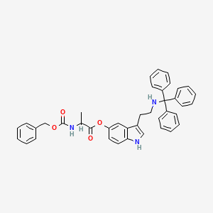 molecular formula C40H37N3O4 B12466412 3-[2-(tritylamino)ethyl]-1H-indol-5-yl N-[(benzyloxy)carbonyl]alaninate 