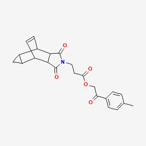 molecular formula C23H23NO5 B12466435 2-(4-methylphenyl)-2-oxoethyl 3-(1,3-dioxooctahydro-4,6-ethenocyclopropa[f]isoindol-2(1H)-yl)propanoate 