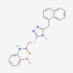 molecular formula C23H22N4O2S B12466438 N-(2-methoxyphenyl)-2-{[4-methyl-5-(naphthalen-1-ylmethyl)-4H-1,2,4-triazol-3-yl]sulfanyl}acetamide 