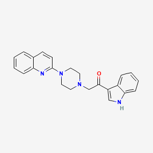 molecular formula C23H22N4O B12466445 1-(1H-indol-3-yl)-2-[4-(quinolin-2-yl)piperazin-1-yl]ethanone 