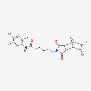 molecular formula C23H27Br3N2O3 B12466453 N-(4-bromo-2,5-dimethylphenyl)-6-(5,6-dibromo-1,3-dioxooctahydro-2H-4,7-methanoisoindol-2-yl)hexanamide 