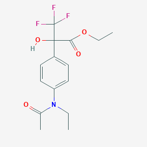 molecular formula C15H18F3NO4 B12466463 Ethyl 2-{4-[acetyl(ethyl)amino]phenyl}-3,3,3-trifluoro-2-hydroxypropanoate 