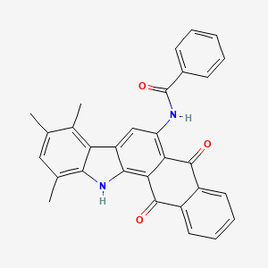molecular formula C30H22N2O3 B12466505 N-{8,9,11-Trimethyl-5,13-dioxo-12H-naphtho[2,3-A]carbazol-6-YL}benzamide 