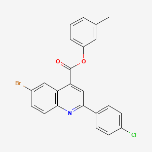 molecular formula C23H15BrClNO2 B12466562 3-Methylphenyl 6-bromo-2-(4-chlorophenyl)quinoline-4-carboxylate CAS No. 355421-69-1