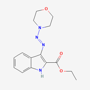 molecular formula C15H18N4O3 B12466622 ethyl 3-[(E)-morpholin-4-yldiazenyl]-1H-indole-2-carboxylate 