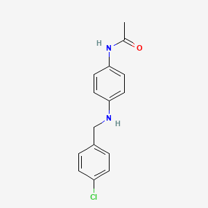 molecular formula C15H15ClN2O B12466716 N-{4-[(4-chlorobenzyl)amino]phenyl}acetamide 