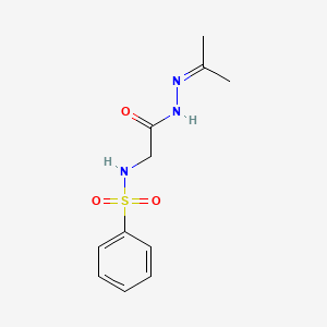 molecular formula C11H15N3O3S B12466734 N-{[N'-(Propan-2-ylidene)hydrazinecarbonyl]methyl}benzenesulfonamide 