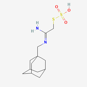 molecular formula C13H22N2O3S2 B12466736 Methanethiol, (N-1-adamantylmethyl)amidino-, hydrogen sulfate (ester) CAS No. 40283-72-5