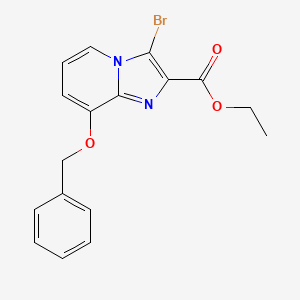 molecular formula C17H15BrN2O3 B12466744 Ethyl 8-(benzyloxy)-3-bromoimidazo[1,2-a]pyridine-2-carboxylate 