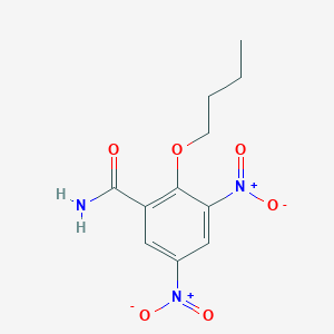 molecular formula C11H13N3O6 B12466776 2-Butoxy-3,5-dinitrobenzamide 