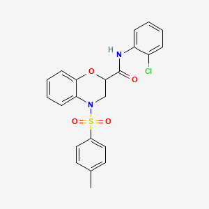 molecular formula C22H19ClN2O4S B12466864 N-(2-chlorophenyl)-4-[(4-methylphenyl)sulfonyl]-3,4-dihydro-2H-1,4-benzoxazine-2-carboxamide 
