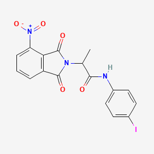 molecular formula C17H12IN3O5 B12466917 N-(4-iodophenyl)-2-(4-nitro-1,3-dioxoisoindol-2-yl)propanamide 