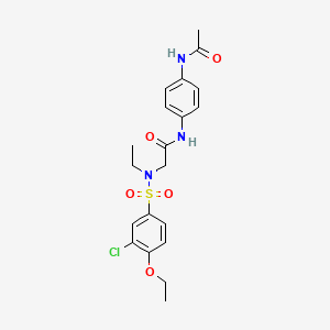 molecular formula C20H24ClN3O5S B12466945 N-[4-(acetylamino)phenyl]-N~2~-[(3-chloro-4-ethoxyphenyl)sulfonyl]-N~2~-ethylglycinamide 