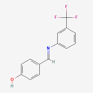 molecular formula C14H10F3NO B12467003 4-[(E)-{[3-(trifluoromethyl)phenyl]imino}methyl]phenol 