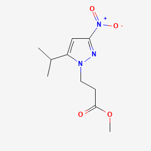 molecular formula C10H15N3O4 B12467006 methyl 3-[3-nitro-5-(propan-2-yl)-1H-pyrazol-1-yl]propanoate 