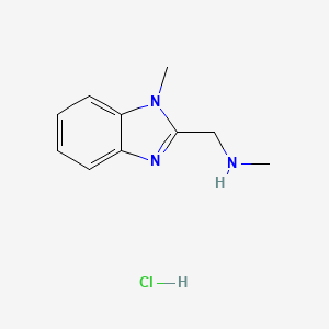 molecular formula C10H14ClN3 B12467041 N-Methyl-N-[(1-methyl-1H-benzimidazol-2-YL)-methyl]amine hydrochloride CAS No. 1185302-89-9