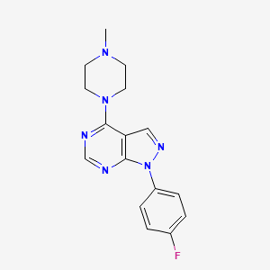 molecular formula C16H17FN6 B12467089 1-(4-fluorophenyl)-4-(4-methylpiperazin-1-yl)-1H-pyrazolo[3,4-d]pyrimidine 