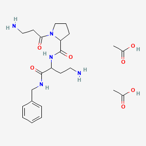 molecular formula C23H37N5O7 B12467149 Snake trippetide;(2S)-beta-Alanyl-L-prolyl-2,4-diamino-N-(phenylmethyl)butanamide acetate 