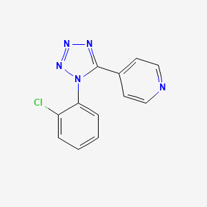 molecular formula C12H8ClN5 B12467195 Tetrazole, 1-(2-chlorophenyl)-5-(4-pyridyl)- 