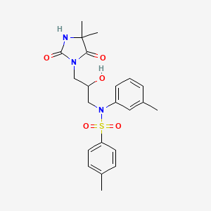 molecular formula C22H27N3O5S B12467245 N-[3-(4,4-dimethyl-2,5-dioxoimidazolidin-1-yl)-2-hydroxypropyl]-4-methyl-N-(3-methylphenyl)benzenesulfonamide 