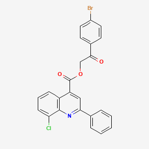 molecular formula C24H15BrClNO3 B12467261 2-(4-Bromophenyl)-2-oxoethyl 8-chloro-2-phenylquinoline-4-carboxylate 