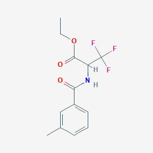 molecular formula C13H14F3NO3 B12467337 ethyl 3,3,3-trifluoro-N-[(3-methylphenyl)carbonyl]alaninate 