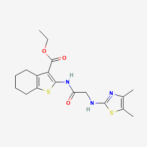 molecular formula C18H23N3O3S2 B12467364 ethyl 2-{[N-(4,5-dimethyl-1,3-thiazol-2-yl)glycyl]amino}-4,5,6,7-tetrahydro-1-benzothiophene-3-carboxylate 