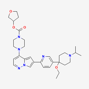 molecular formula C31H42N6O4 B12467372 Oxolan-3-yl 4-{6-[5-(4-ethoxy-1-isopropylpiperidin-4-yl)pyridin-2-yl]pyrrolo[1,2-b]pyridazin-4-yl}piperazine-1-carboxylate 