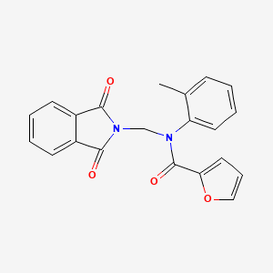 molecular formula C21H16N2O4 B12467438 N-[(1,3-dioxoisoindol-2-yl)methyl]-N-(2-methylphenyl)furan-2-carboxamide 